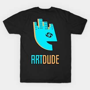 YourArtDude Logo In Lt. Blue And Orange T-Shirt